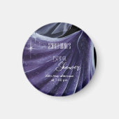 Aimant Douche nuptiale mariage violette moderne #2 (Devant)