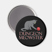 Aimant Doungeon Meowster Drôle RPG Chat avec dés (Recto/Verso)