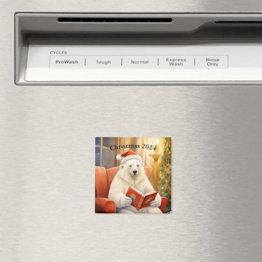 Aimant d'ours de Noël personnalisé (In Situ (Lave-vaisselle))