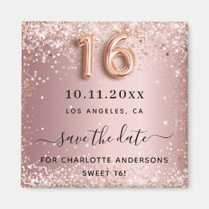 Aimant Doux 16 parties scintillant rose pâle poussière en