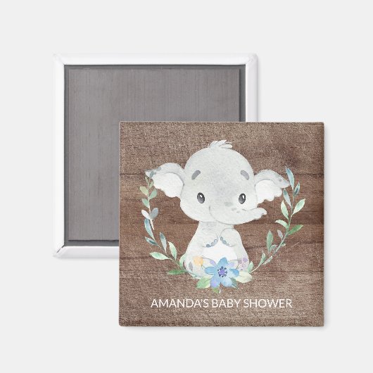 Aimant doux Baby shower éléphant Favoriser l'aiman (Recto/Verso)