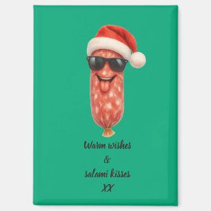 Aimant Doux baisers rigolos de salami de Noël