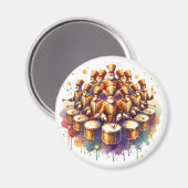 Aimant Douze tambours tambourinant Douze jours de Noël (Recto/Verso)