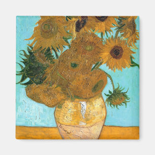 Aimant Douze tournesols dans un vase (peinture à vie mort