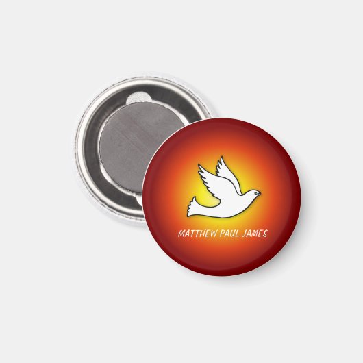 Aimant Dove de confirmation avec or, Red Rays (Recto/Verso)