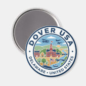Aimant Dover, Delaware, États-Unis Delaware (Recto/Verso)
