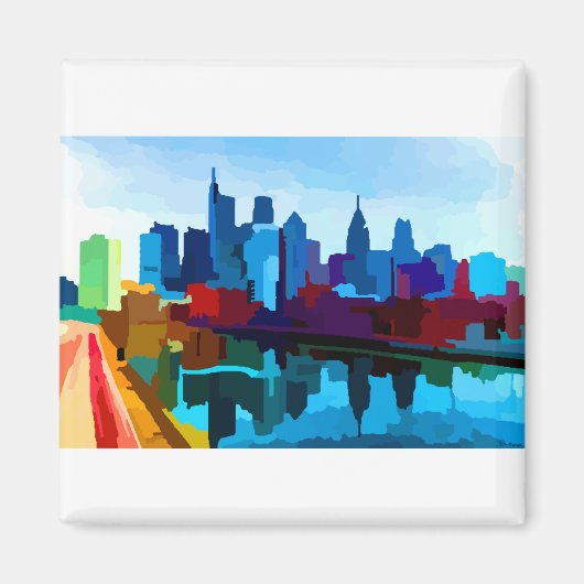 Aimant Downtown Philadelphia Pennsylvania Skyline (Devant)