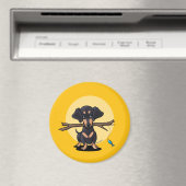 Aimant Doxie de pêche jaune ensoleillé (In Situ (Lave-vaisselle))