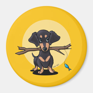 Aimant Doxie de pêche jaune ensoleillé