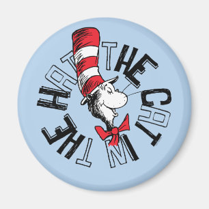 Aimant Dr Seuss   Chat dans l'art rond Casquette
