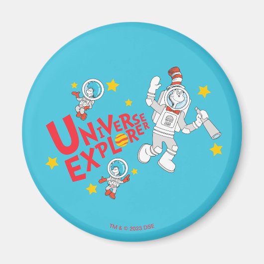 Aimant Dr Seuss | Chat dans l'Explorateur d'univers Casqu (Devant)
