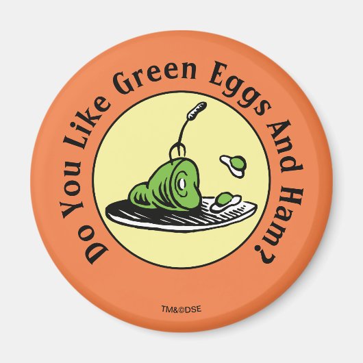 Aimant Dr Seuss | Oeufs verts et icône de jambon (Devant)