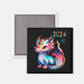 Aimant Dragon 2024 Year Of The Dragon Happy Lunar New Yea (Recto/Verso)