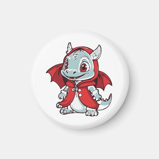 Aimant Dragon albinos en rouge (Devant)