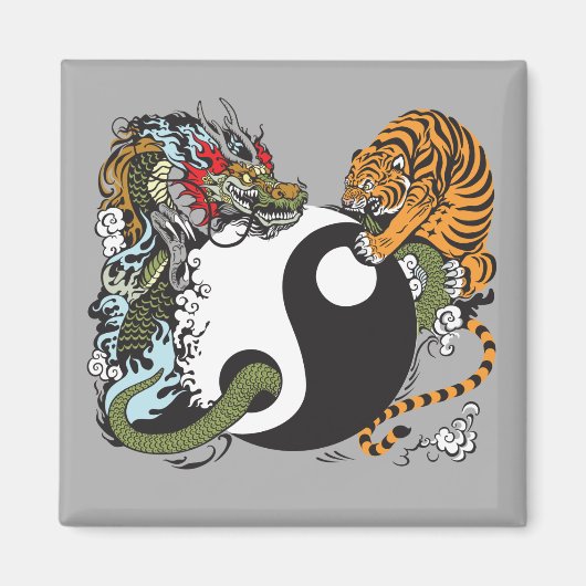 Aimant dragon and tiger yin yang (Devant)