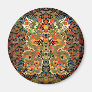 Aimant Dragon Asiatique Chinois Coloré Art
