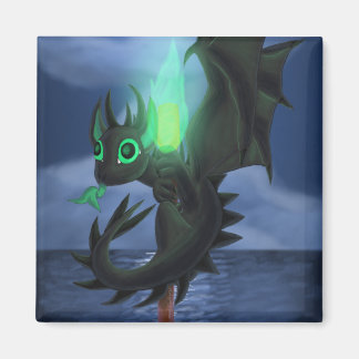 Aimant Dragon avec feu vert