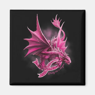 Aimant Dragon Avec Ribbon Sensibilisation au cancer du se