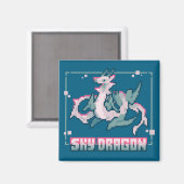 Aimant Dragon céleste, pixel art (Recto/Verso)