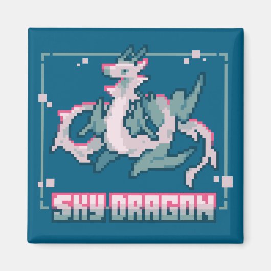 Aimant Dragon céleste, pixel art (Devant)