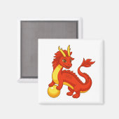 Aimant Dragon Chinois Rouge (Recto/Verso)