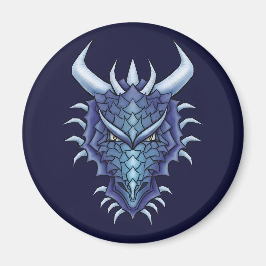 Aimant Dragon cool Art - Purple Blue Magagone Head (Devant)