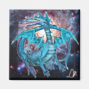 Aimant Dragon cosmique Turquoise