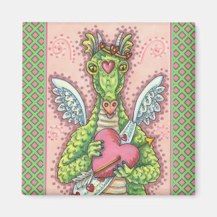 AIMANT DRAGON CUPIDE, COEUR ET FLÈCHE IMAGINAIRE VALENTIN
