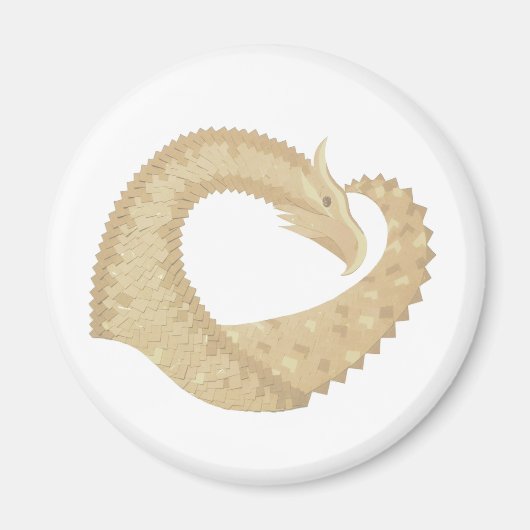 Aimant Dragon de coeur de grès sur blanc (Devant)