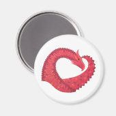 Aimant Dragon de coeur rouge en blanc (Recto/Verso)