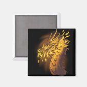 Aimant Dragon de feu d'or (Recto/Verso)