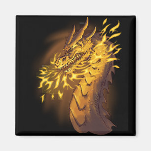 Aimant Dragon de feu d'or