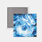 Aimant Dragon de Mosaïque Ciel Bleu (Recto/Verso)
