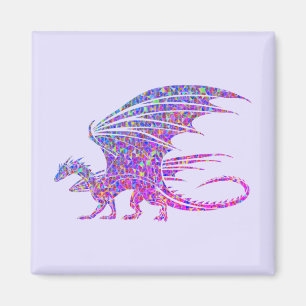 Aimant Dragon de mosaïque Extraordinaire violet