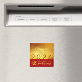 Aimant Dragon de Nouvel An Chinois 2024 Rouge Gold SqM (In Situ (Lave-vaisselle))