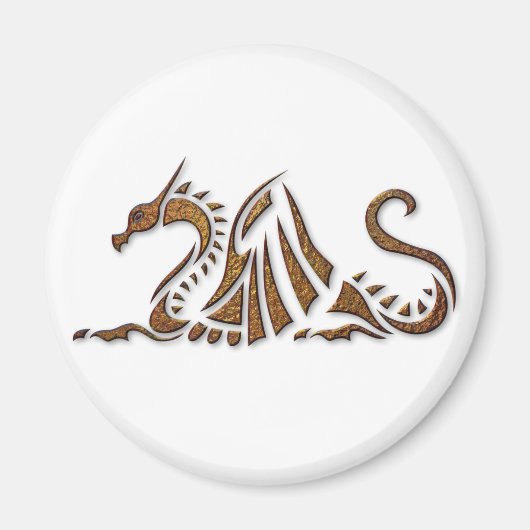 Aimant Dragon de rouille martelé (Devant)