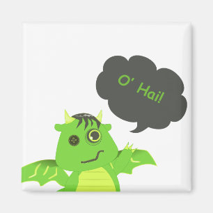 Aimant Dragon de zombi observé par bouton mignon