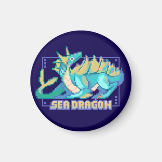 Aimant Dragon des mers, pixel art de dragon de mer (Devant)
