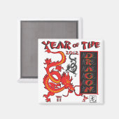Aimant Dragon du Nouvel An chinois (Recto/Verso)