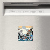 Aimant Dragon et Tigre Blanc. Illustration par Insima (In Situ (Lave-vaisselle))