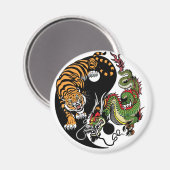Aimant dragon et tigre yin yang (Recto/Verso)