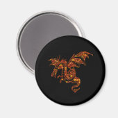 Aimant Dragon flamboyant sur noir (Recto/Verso)