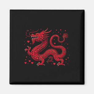 Aimant Dragon Hearts Bonne année chinoise 2024 Valentin