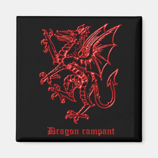 Aimant Dragon héraldique médiéval (Devant)