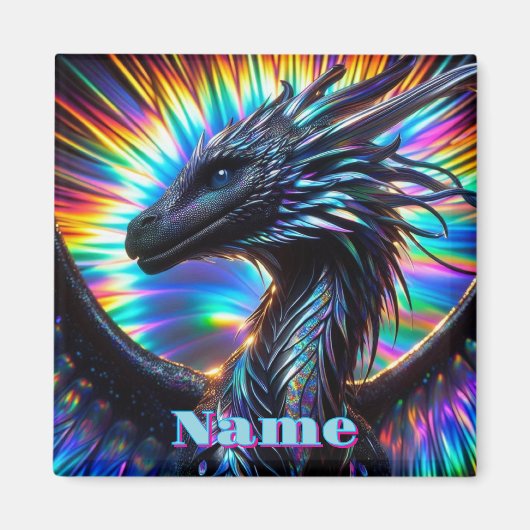 Aimant Dragon Iridescendant avec un Arrière - plan dynami (Devant)