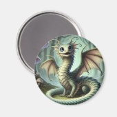 Aimant Dragon Jabberwocky Cute Imaginaire Créature Art (Recto/Verso)