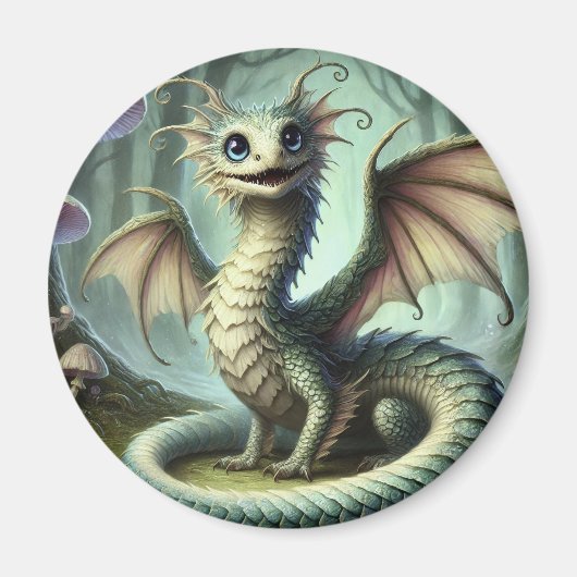 Aimant Dragon Jabberwocky Cute Imaginaire Créature Art (Devant)