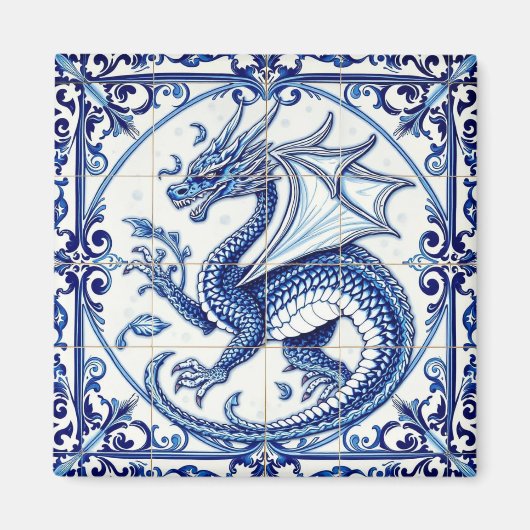 aimant dragon lune saphir (Devant)