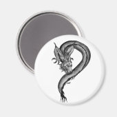 Aimant Dragon noir et blanc (Recto/Verso)