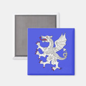 Aimant Dragon Rampant Argent (Recto/Verso)